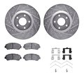 Dynamic Friction Co 7312-67117, Rotors-Drilled, Slotted-SLV w/3000 Series Ceramic Brake Pads incl. Hardware, Zinc Coat 7312-67117